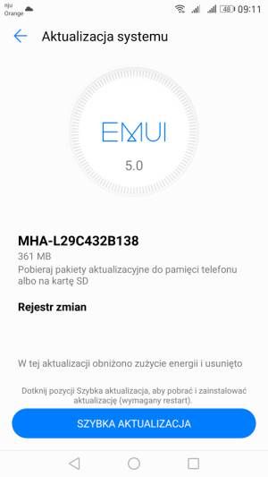 Huawei Mate 9 aktualizacja