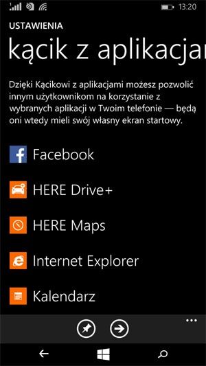kącik z aplikacjami
