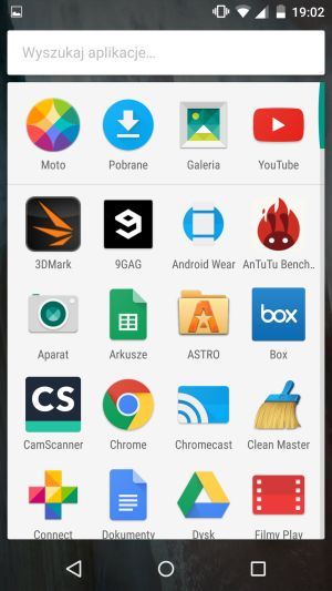 Interfejs Moto X Play
