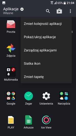 HTC 10 lista aplikacji sortowanie