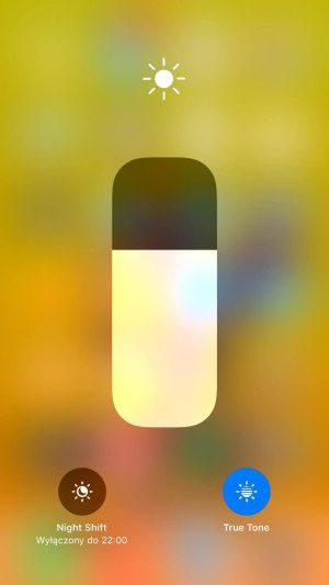 iPhone 8 Plus control center jasność