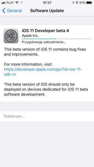 iOS 11 w wersji beta 4