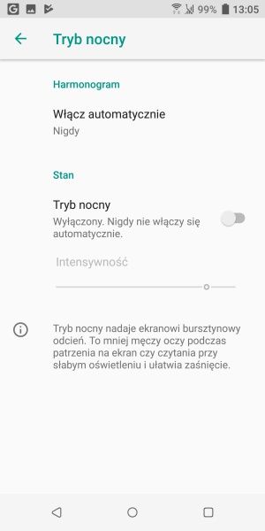 HTC U12+ tryb nocny