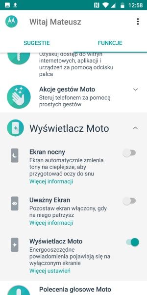 Motorola Moto G6 wyświetlacz