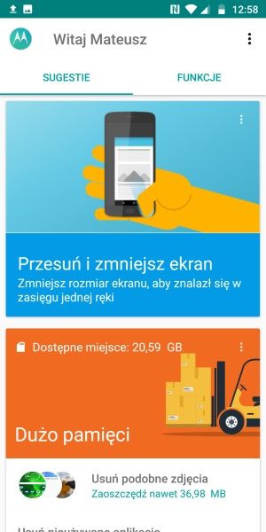 Motorola Moto G6 aplikacja Moto
