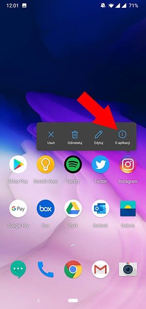usuń aplikację z pamięci telefonu 1