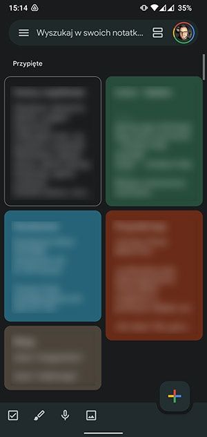 skaner OCR w Google Keep