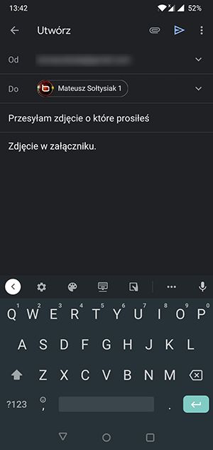 wpisz adres odbiorcy i temat
