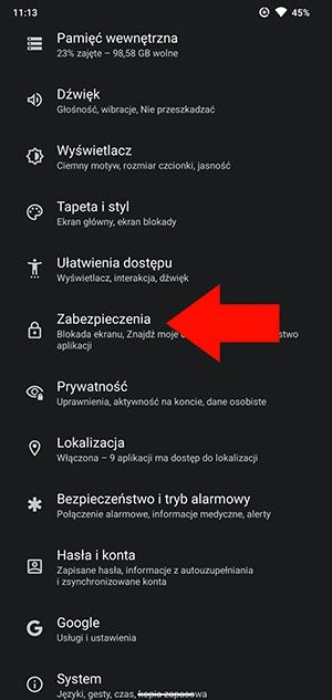 przypinanie aplikacji Android