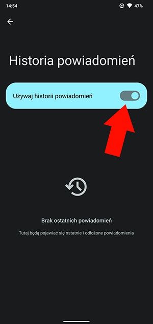 Historia powiadomień