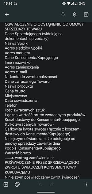 skaner OCR w Google Keep