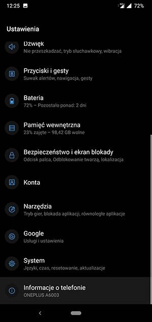 informacje o telefonie
