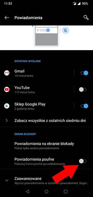 jak wyłączyć powiadomienia poufne