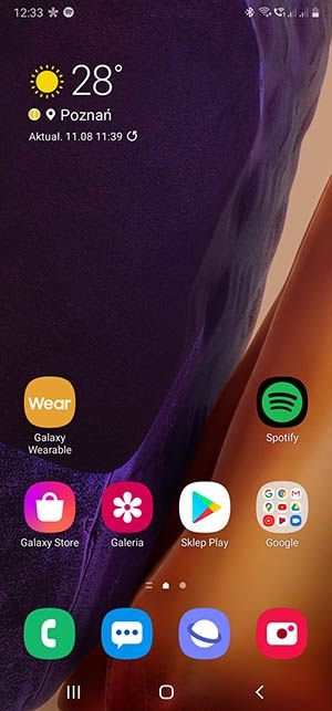 ekran główny One UI 2.5