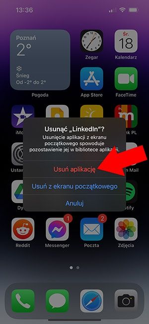 Usuwanie aplikacji z iPhone