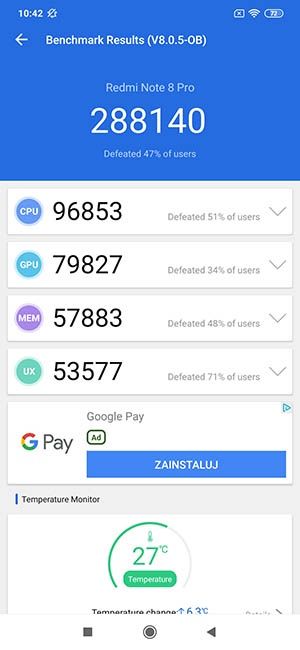 Redmi Note 8 Pro - Antutu 8 benchmark