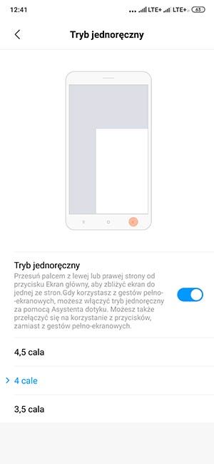 xiaomi obsługa jedną ręką