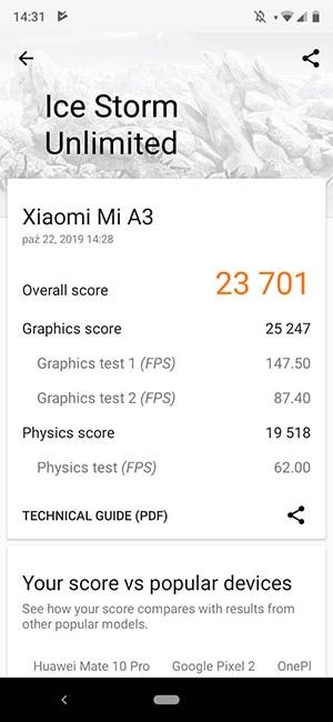 3dmark xiaomi mi a3