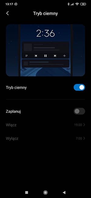 tryb ciemny MIUI 11