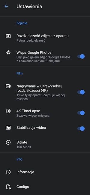 GCAM ustawienia 1
