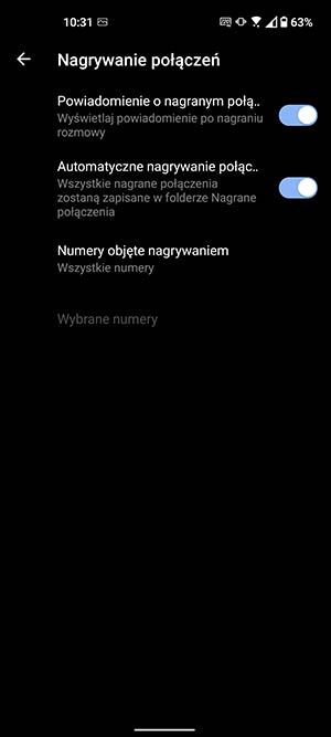 nagrywanie połączeń