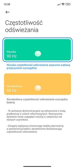 częstotliwość odświeżania wyświetlacza