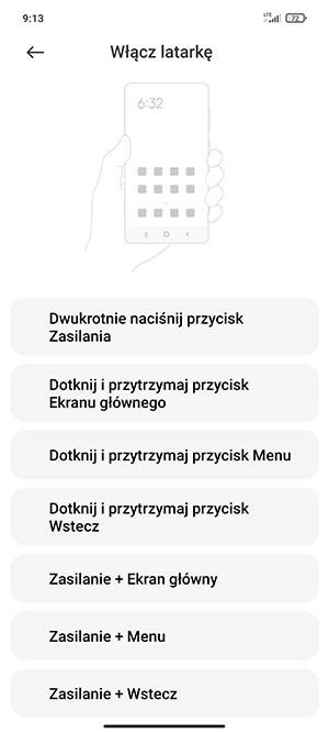 skrót do latarki