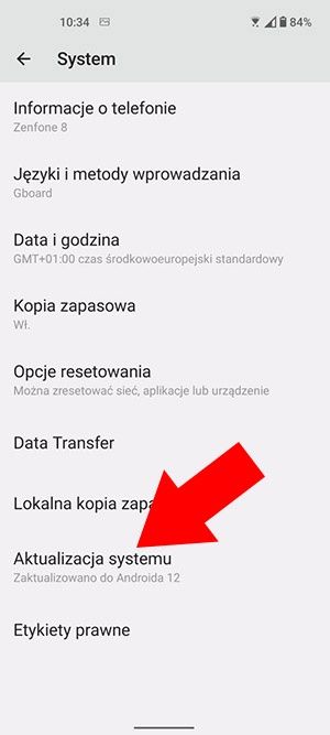 aktualizacja telefonu Asus