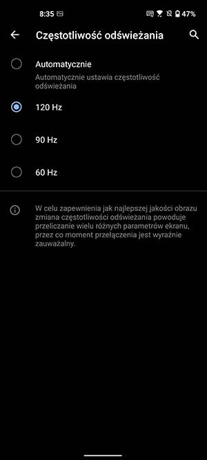 odświeżanie 120 Hz