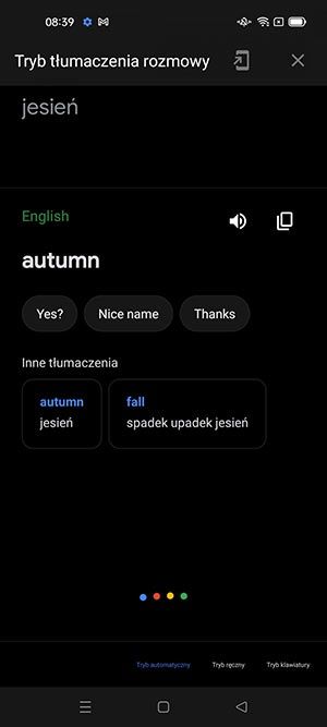 google tłumacz: jesień