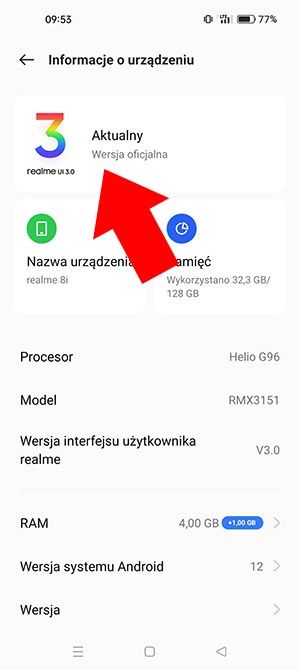 aktualizacja telefonu Realme z realme UI 3.0