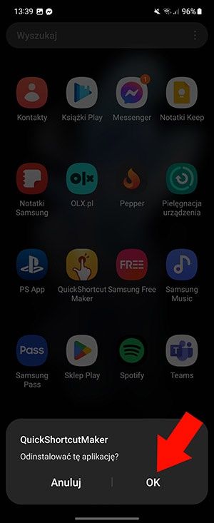 Usuwanie aplikacji z telefonu Samsung