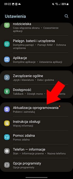 aktualizacja telefonu Samsung