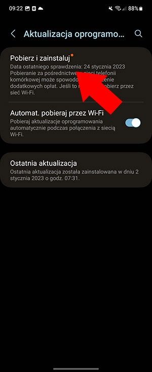 aktualizacja telefonu Samsung
