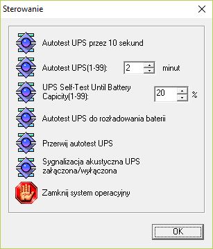 UPSilon 2000 zakładka sterowanie