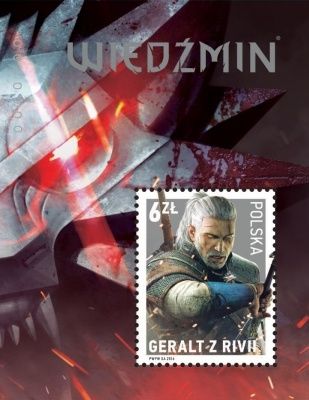 Geralt z Rivii na znaczku pocztowym