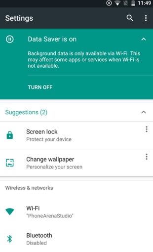 Android N oszczędzanie danych