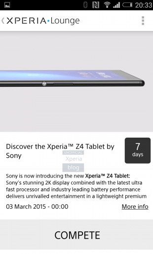 Xperia Z4 Tablet przeciek