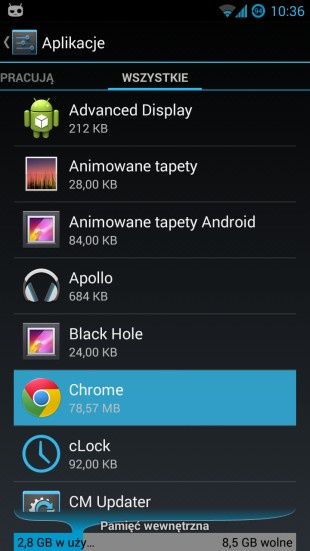 android domyślne aplikacje