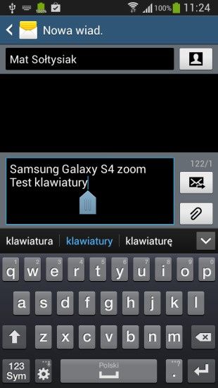 Samsung galaxy S4 zoom klawiatura