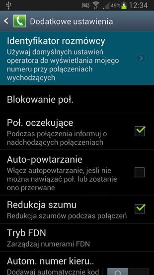 TouchWiz identyfikator rozmówcy