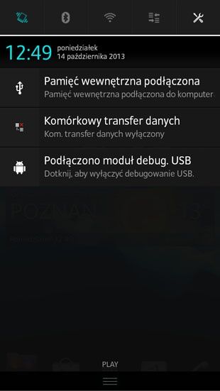 Sony Android 4.1 pasek powiadomień