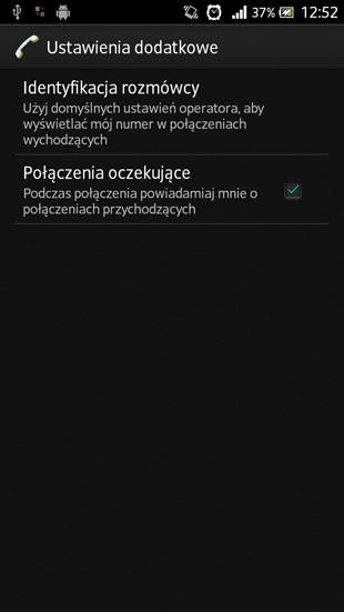 Sony Android 4.1 identyfikacja rozmówcy