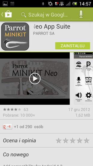 Parrot MINIKIT Neo - aplikacja