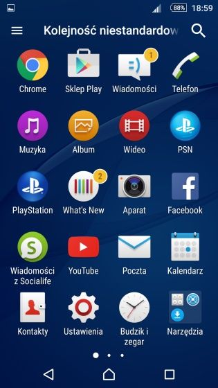 Sony Xperia M5 aplikacje