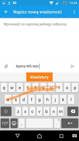 Sony Xperia M5 klawiatura