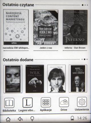 inkBook Onyx ekran główny