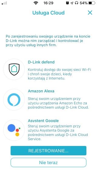 D-Link EXO DIR-2660 - Konfiguracja przez aplikacje