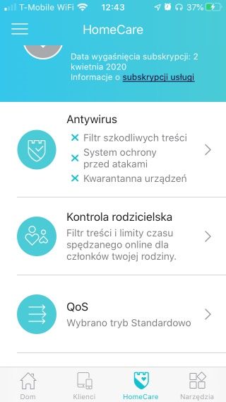 TP-Link Archer AX50 - Aplikacja Tether - HomeCare