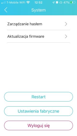 TP-Link Archer AX50 - Aplikacja Tether - Ustawienia systemowe